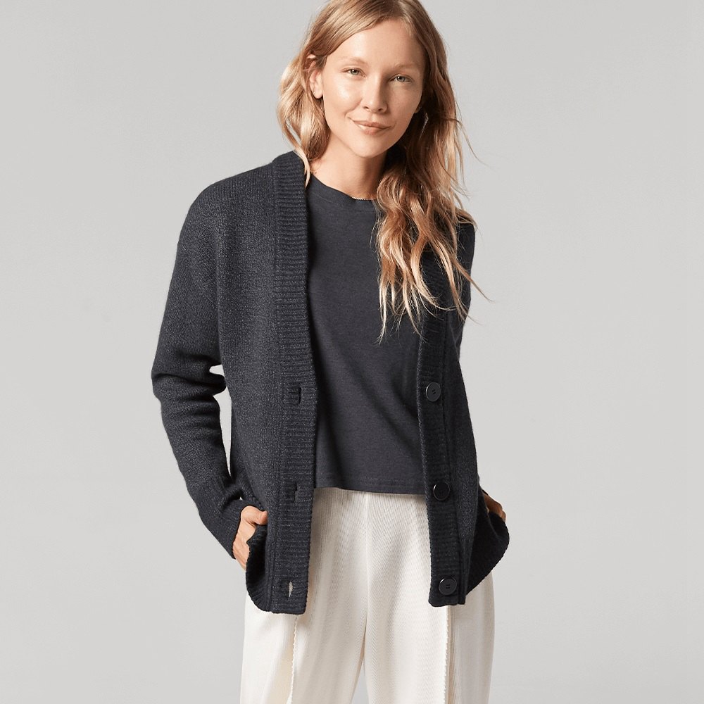 Allbirds Women's Wool Cardi - Sweaters Dark Grey - CJZ513604